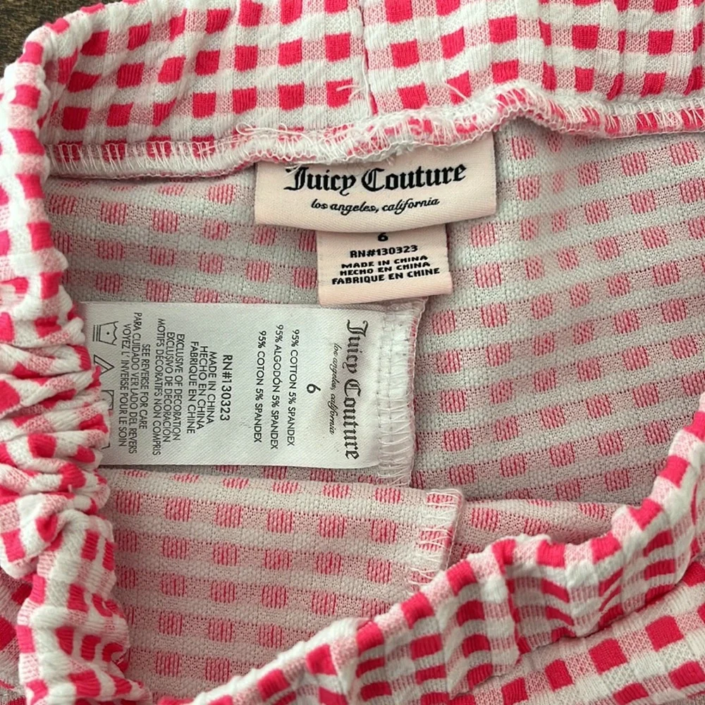 Juicy Couture Girls Pink Gingham Ruffle Shorts - Picture 3 of 5